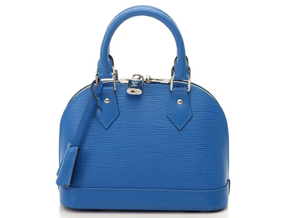 Louis Vuitton blue textured Epi leather Alma top handle bag